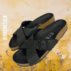 BIRKENSTOCK SIENA EXQUISITE ALL OVER BLACK SANDALS NEW SIZE 10